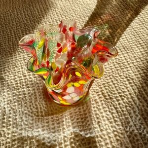 Colorful Glass Blown Vase